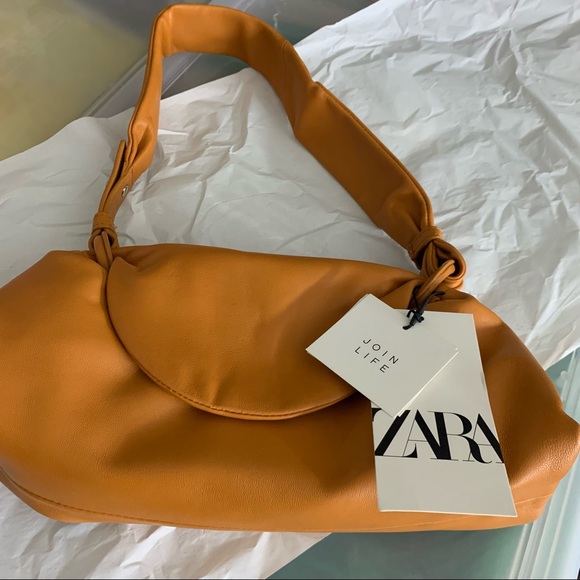 ZARA BNWT Leather Flap Shoulder Bag - Picture 7 of 7